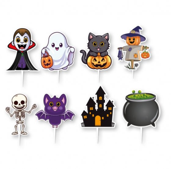 Cupcake Toppers Halloween 16 st
