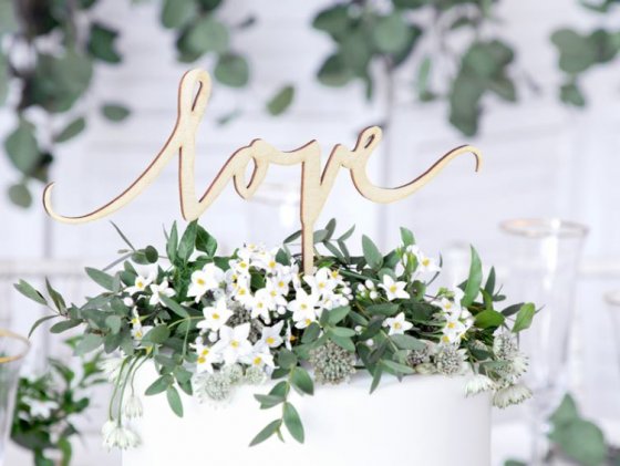 Cake topper trä Love