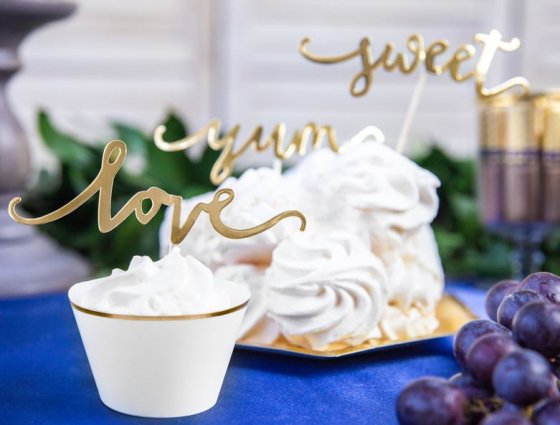 cupcake toppers love guld