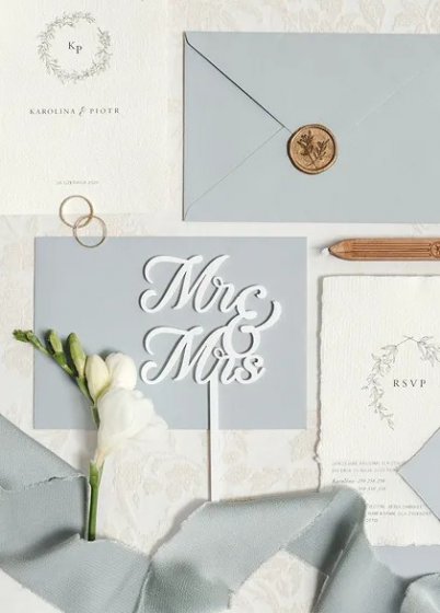 Cake topper Akryl Mr & Mrs - Vit