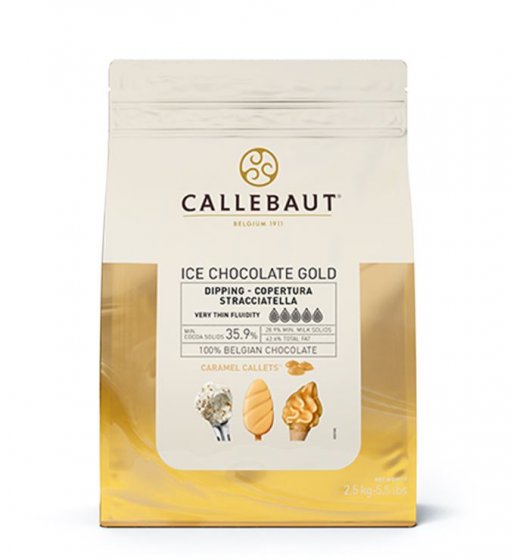 Callebaut chokladpellets glass gold