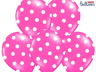 Ballonger rosa med vita prickar