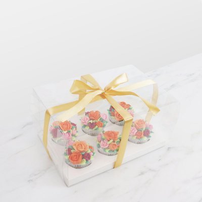 PME crystal cupcakes-box med plats för 6 muffins