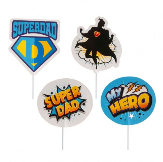 Cupcake toppers Super Dad