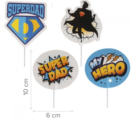 Cupcake toppers Super Dad