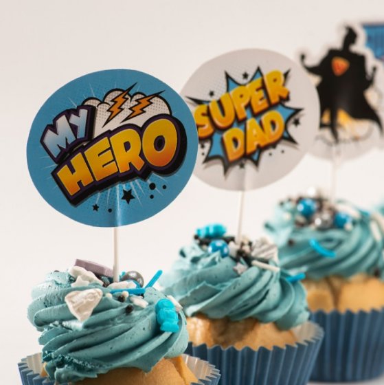 Cupcake toppers Super Dad