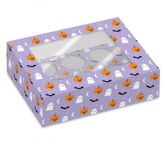 Cupcake-laatikko 6 muffinille Halloween Fright Night 2-pack