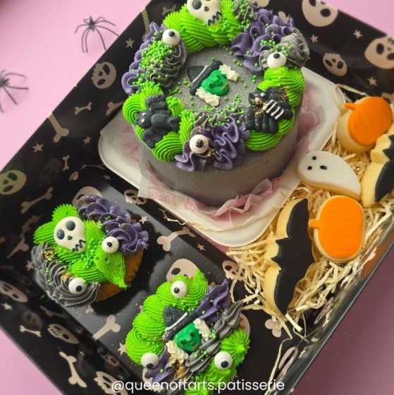 Treat & Cupcake Box Halloween Skeleton 2 kpl