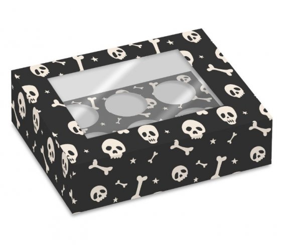 Simply Making Cupcake Box 6 Halloween Skeleton pk/2