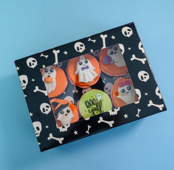Simply Making Cupcake Box 6 Halloween Skeleton pk/2