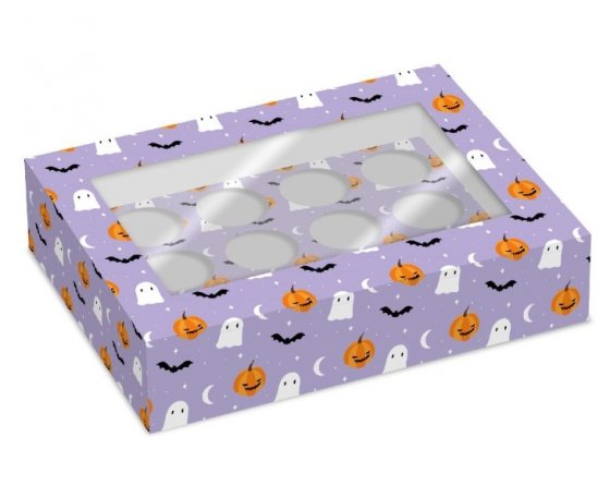 Cupcake-laatikko 12 muffinille Halloween Fright Night 2-pack