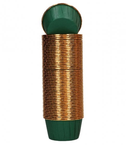 Wilton Cupcakesformar Gröna med guldkant 50 st