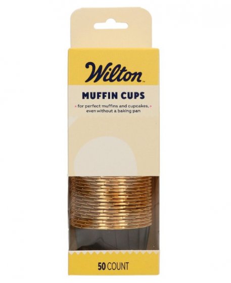 Wilton Cupcakesformar Svarta med guldkant 50 st
