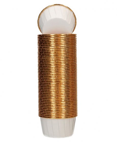Wilton Cupcakesformar Vita med guldkant 50 st