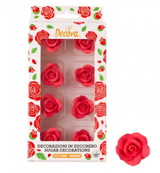 Decora sokerikoristeet Punaiset ruusut Ø3,5 cm