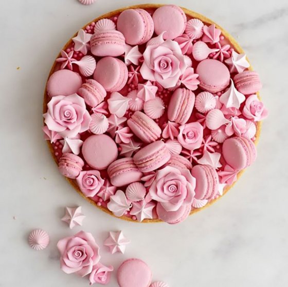 sockerdekorationer rosa rosor