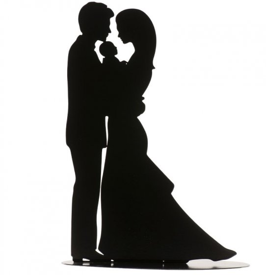 Brudpar i metall till tårtan