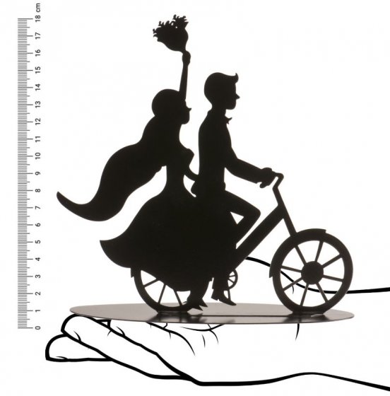 Brudpar i metall till tårtan