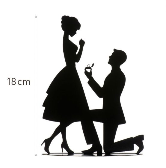 Brudpar i metall till tårtan