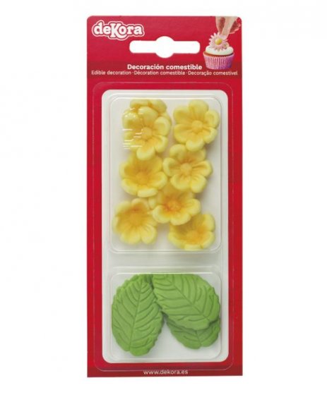 sockerdekorationer blommor & blad