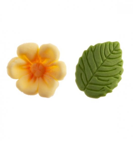 sockerdekorationer blommor & blad