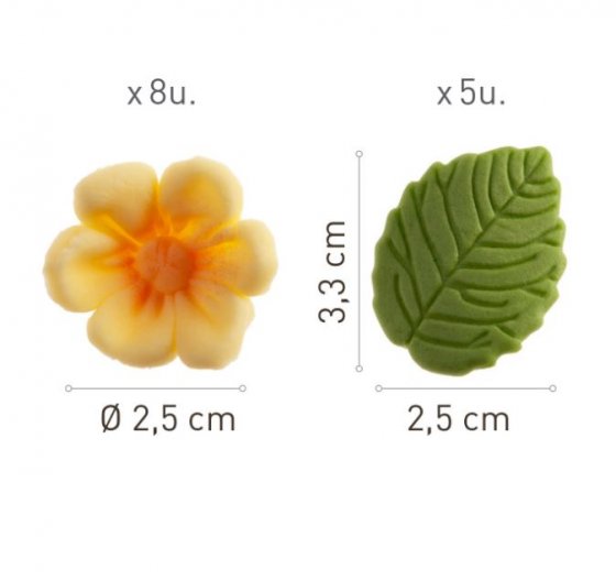 sockerdekorationer blommor & blad