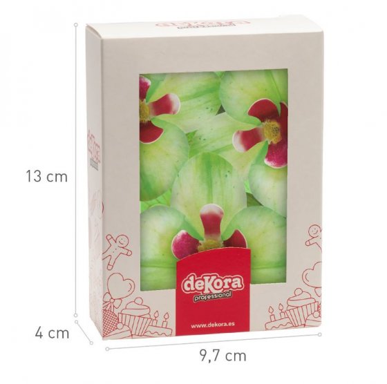 waferdekorationer grön orkidé