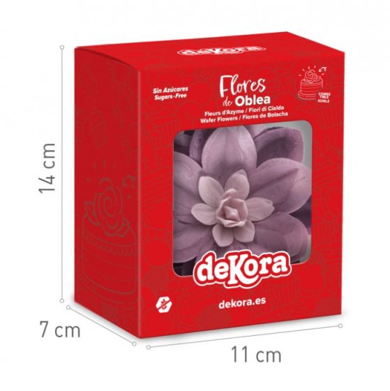 Kakkukoriste Wafer-kukka Lila Lilja 14 cm