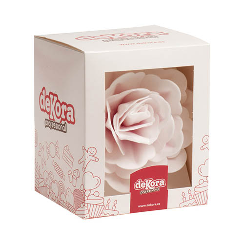 Tårtdekoration waferblomma gigantisk rosa ros