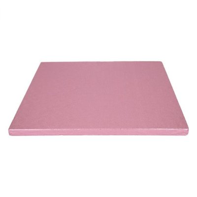 Tjock tårtbricka fyrkantig rosa 30,5 cm