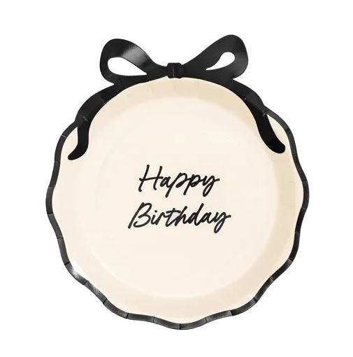 Paperilautaset Rusetti Happy Birthday