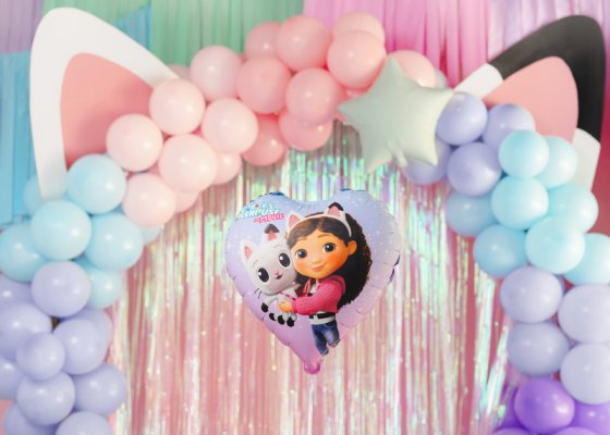 Foil Balloon Heart Gabby's Dollhouse, 35cm, mix