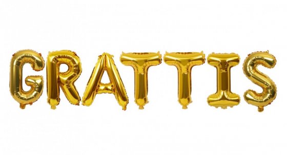 Folieballong Grattis guld
