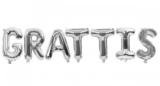 Folieballong Grattis silver