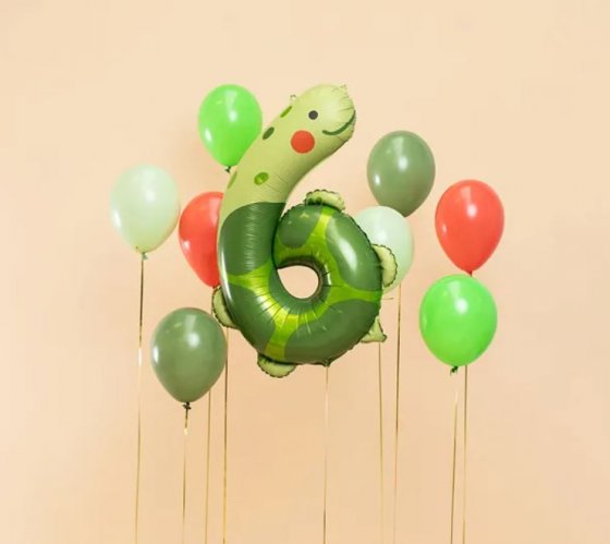Folieballong nummer 6 sköldpadda