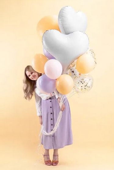 Folieballong Stort Vitt Hjärta