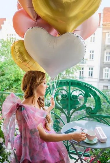 Folieballong Stort Vitt Hjärta