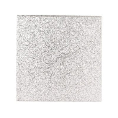 Silverfolierad Fyrkantig bricka 10 cm - 1,1 mm tjock