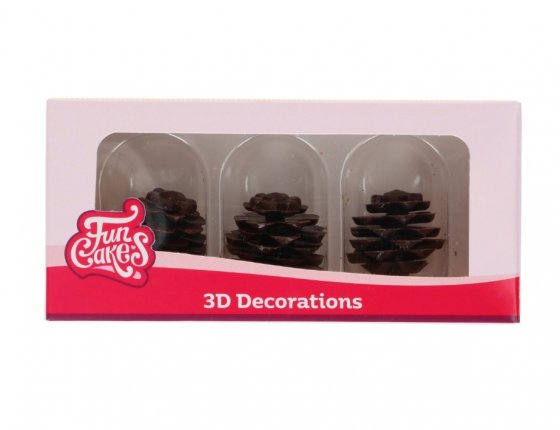 FunCakes Suklaakoristeet 3D Käpyjä