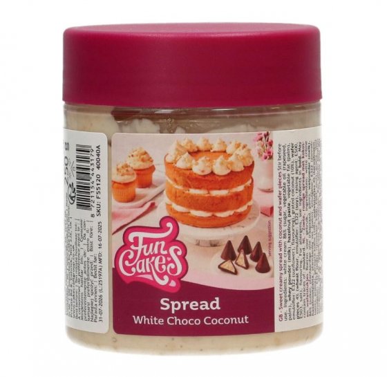 FunCakes Spread Crunchy White Choco Coconut 250 g