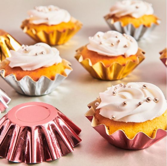 Muffinsformar Metallic rose gold
