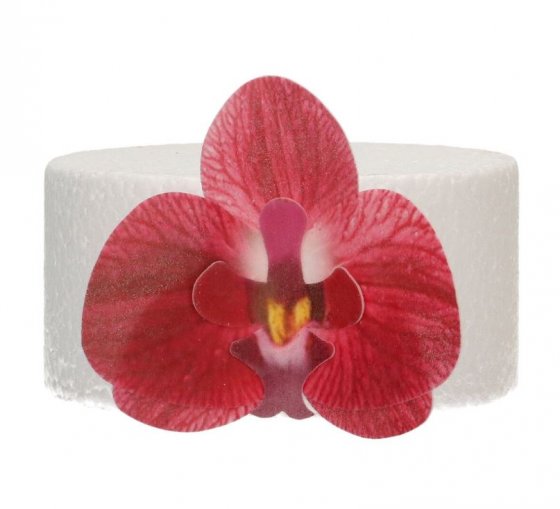 Ätbar tårtdekoration waferblomma Orkidé burgundy 10 st