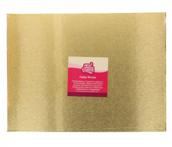 FunCakes Cake Drum Oblong Gold 40x30cm