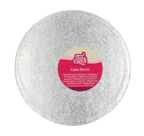 tjock tårtbricka silver 25 cm