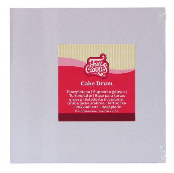 FunCakes Tjock tårtbricka fyrkantig vit 25 cm