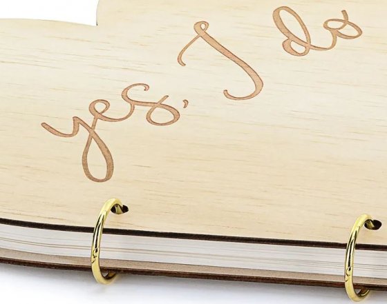 Gästbok hjärta i trä