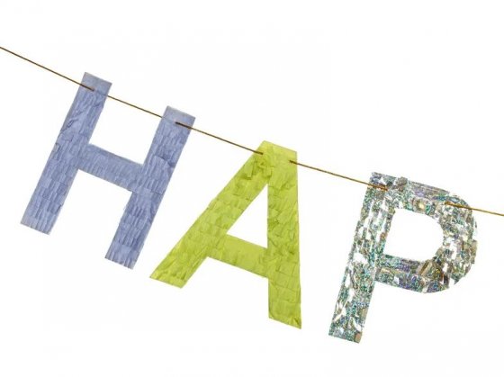 Banner med fransar Happy Birthday - Färgmix