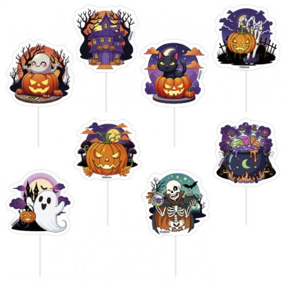 Cupcake Toppers Halloween 48 st