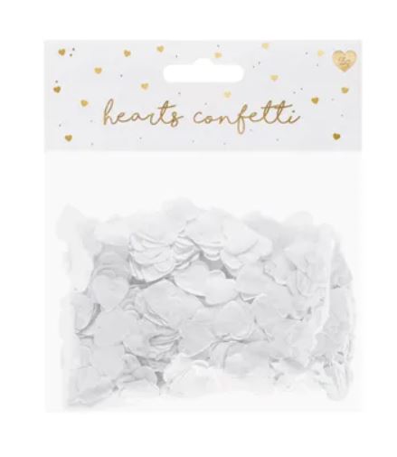 Vita konfettihjärtan