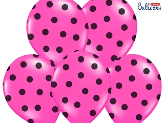 Ballonger rosa med svarta prickar
